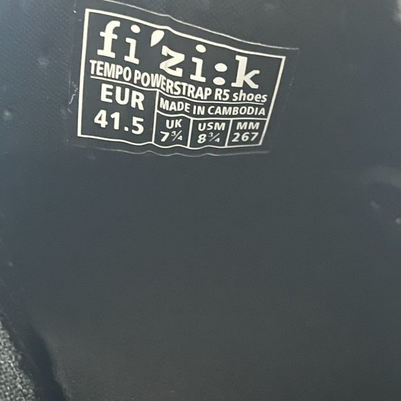 NWOT Fizik Powerstap R5 White and Black Unisex Cycing Shoes Size 8.5 - Picture 10 of 10
